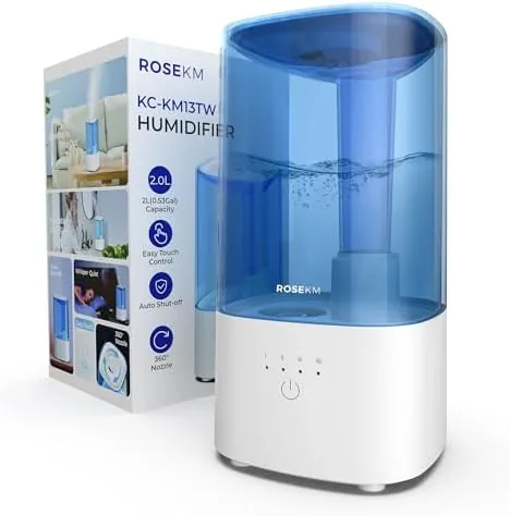 ROSEKM Cool Mist Humidifiers for Bedroom, 2.0L Small Humidifier for Baby and Plant, Last Review: Tested and Rated