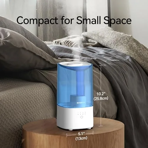 The ROSEKM Cool Mist Humidifiers for Bedroom, 2.0L Small Humidifier for in real use