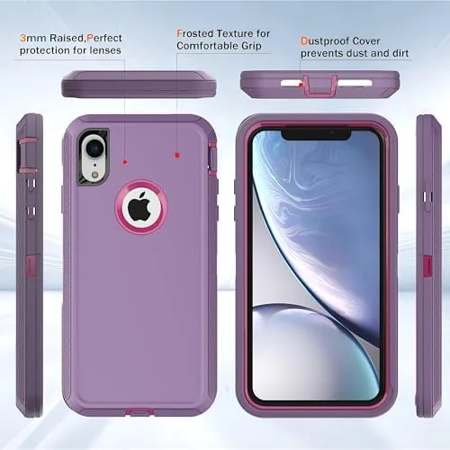 Close look at the for iPhone XR Case with Explosion-Proof Film[2 Pack],3 in 1 build quality