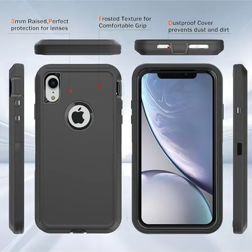 Close look at the for iPhone XR Case with Explosion-Proof Film[2 Pack],3 in 1 build quality