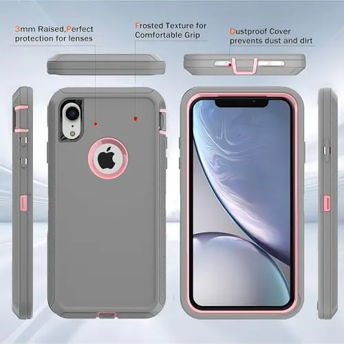 Close look at the for iPhone XR Case with Explosion-Proof Film[2 Pack],3 in 1 build quality