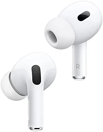 Front view of the Apple AirPods Pro 2 with the USB-C case