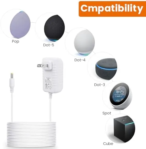 The 2-Pack 15W Power Adapter for Alexa Dot 5th Gen, 4th in real use