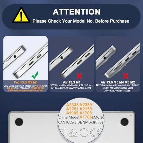 Close look at the MOSISO Compatible with MacBook Pro 13 inch Case M2 M1 build quality