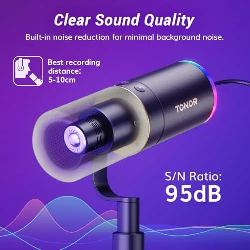 The TONOR Dynamic Podcast Microphone, XLR/USB Mic for Recording, Streaming, XLR in real use