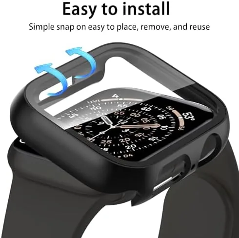 Apple Watch SE with the hard case and glass cover fully installed