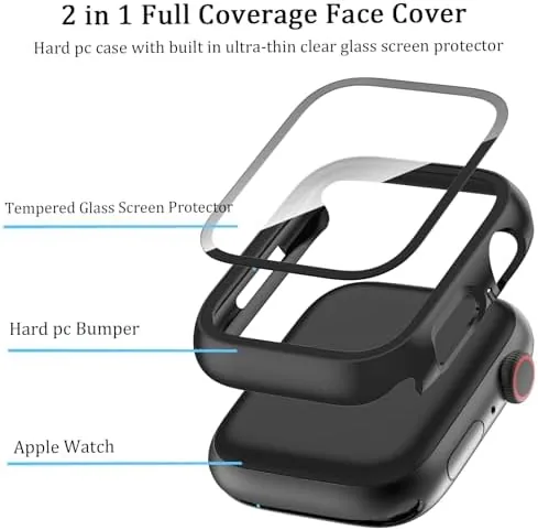 Multiple Apple Watch cases from the six pack arranged in different colors