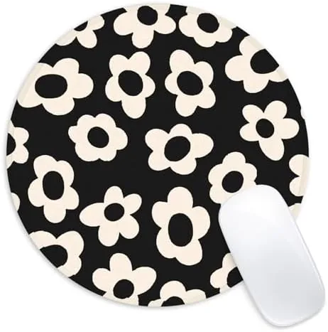 White Flower Round Mouse Mat - Funny Small Mouse Pad with Non-Slip Rubber Base Review: Tested and Rated