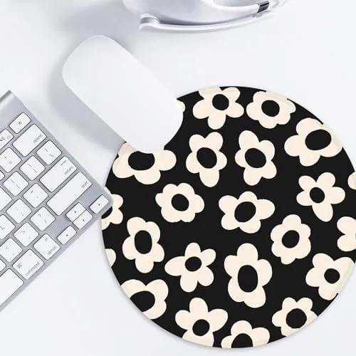 The White Flower Round Mouse Mat - Funny Small Mouse Pad compared in context