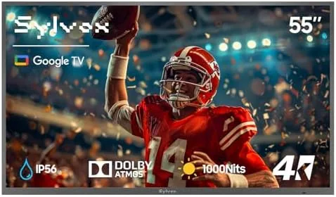SYLVOX Outdoor TV, 55 inch Waterproof Smart Outdoor TVs, 4K, HDR 10, Weatherproof,1000nits, Voice Review: Tested and Rated