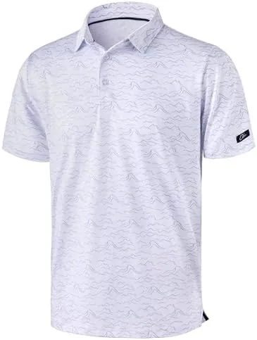 Obla Men's Golf Polo Shirts Print Short Sleeve Dry Fit Collared Shirt | Moisture Review: Tested and Rated
