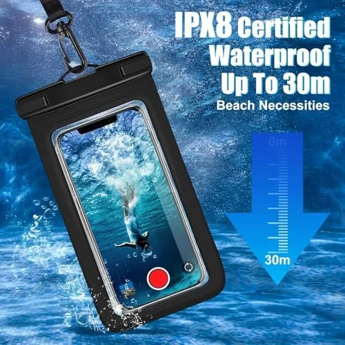The 3 Pack Waterproof Phone Pouch IPX8 Universal Waterproof Case Dry in real use