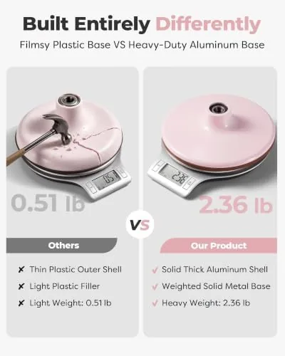 Close look at the Kootek Aluminum Cake Stand Turntable for Party, Base Giratoria Para build quality