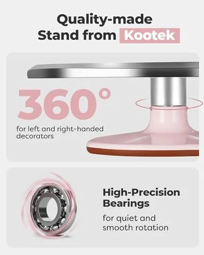 Another view of the Kootek Aluminum Cake Stand Turntable for Party, Base Giratoria Para
