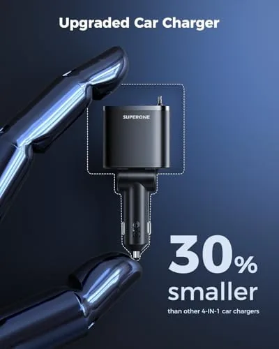 Testing the Retractable Car Charger, SUPERONE 99W Car Phone Charger with Dual over two weeks