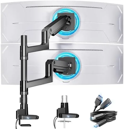 ARES WING Stack Dual Ultrawide Monitor Mount with USB A/C for 17 to 49 Review: Tested and Rated