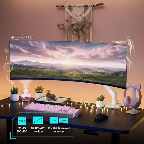 Close look at the ARES WING Ultrawide Monitor Arm with USB for 17 to build quality