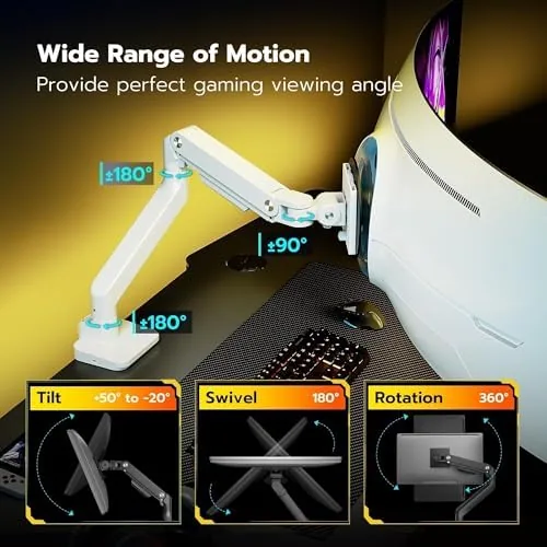 The ARES WING Ultrawide Monitor Arm with USB for 17 to in real use