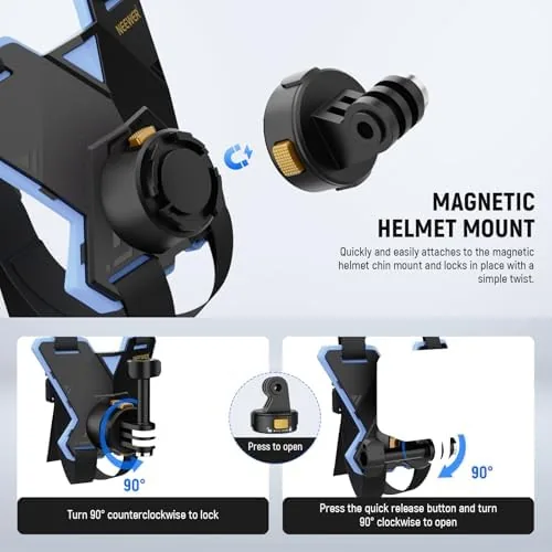 Another view of the NEEWER Motorcycle Helmet Chin Strap Mount Accessories Kit Compatible with