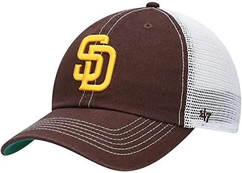Trawler trucker hat next to a fitted cap and a snapback for comparison