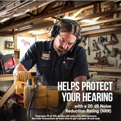 Another view of the 3M WorkTunes Connect + AM/FM Wireless Hearing Protector with Bluetooth