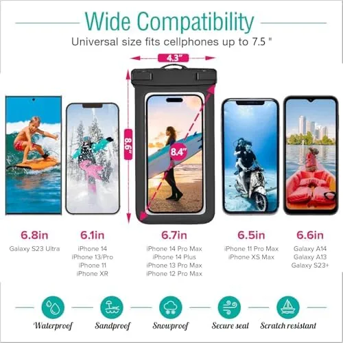 Close look at the Waterproof Phone Pouch IPX8 Universal Waterproof Case Dry Bag Phone build quality