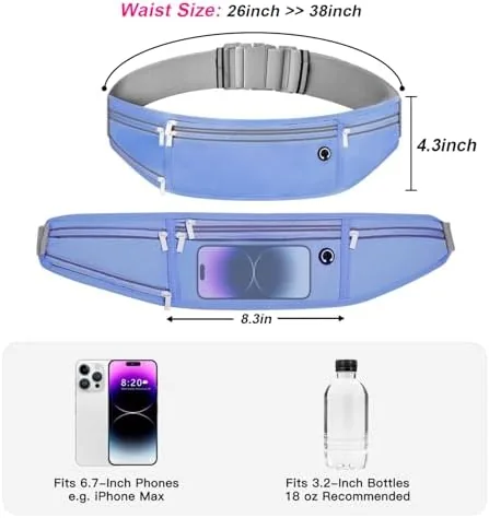 Close look at the Slim Running Belt for Women Men,Runners Fanny Pack Phone Holder,Money build quality