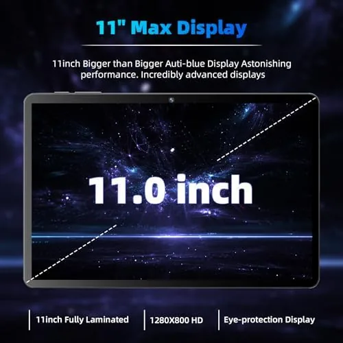 Another view of the COLORROOM 2026 Android16 Tablet 11inch, Face Unlock, 18W Fast Charge,Black