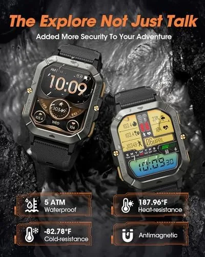 Close look at the Military Smart Watches for Men (Answer/Make Calls), 2.02'' Fitness Smart build quality