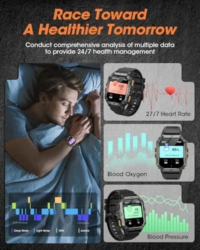 The Military Smart Watches for Men (Answer/Make Calls), 2.02'' Fitness Smart in real use