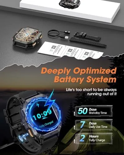 The Military Smart Watches for Men (Answer/Make Calls), 2.02'' Fitness Smart compared in context
