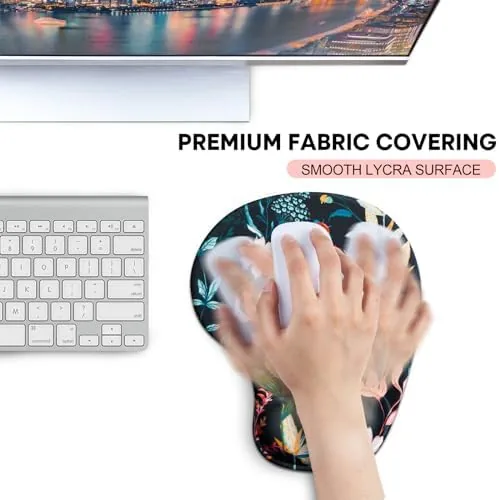The JIKIOU Ergonomic Mouse Pad with Gel Wrist Rest 2Pack, Portable compared in context