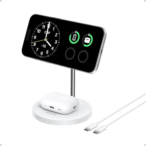 Overview of the Anker MagGo 2-in-1 MagSafe Compatible Qi2 15W Wireless Charging Stand