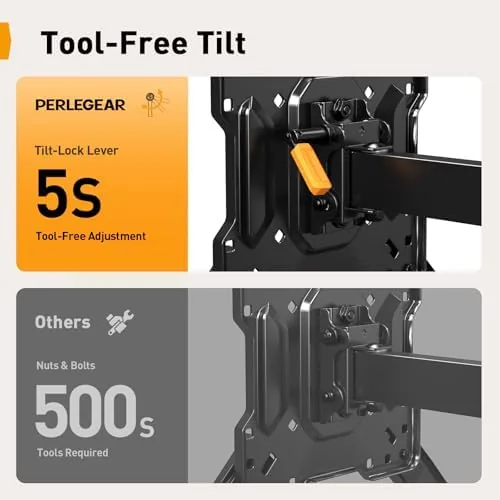 Testing the Perlegear Long Arm TV Wall Mount for 26, 70 inch TVs over two weeks