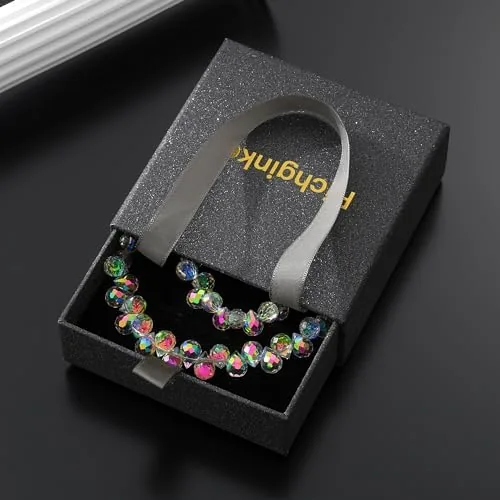 Another view of the richginker Sparkling Beaded Phone Wrist Strap with Box, D-Crystal AB