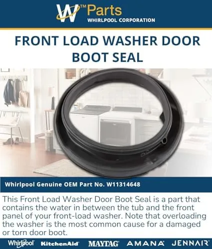 Another view of the Whirlpool W11314648 Genuine OEM Front Load Washer Door Boot Seal