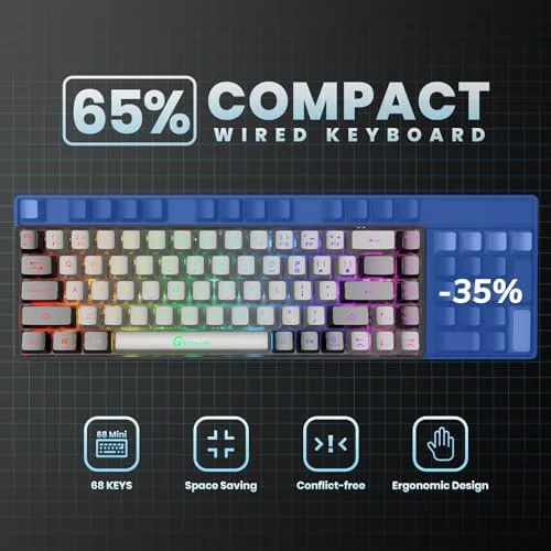 Hands playing a fast shooter on the compact keyboard