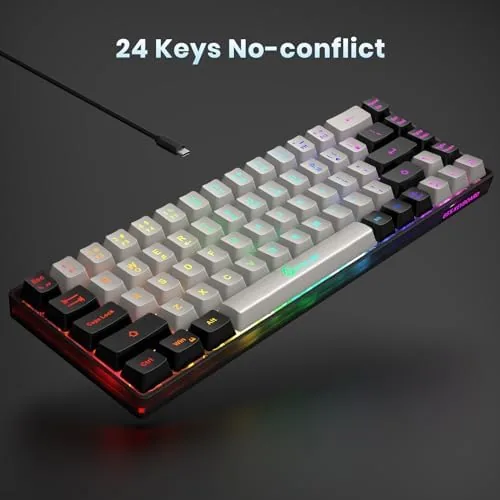 The compact keyboard compared with a full size membrane keyboard