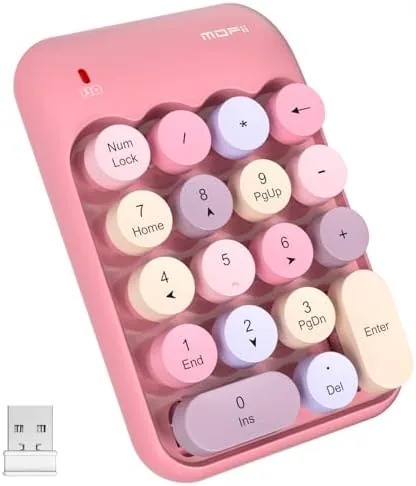 MOFII Wireless Number Pads - Pink Numeric Keypad 18 Keys USB 2.4G Round Keycap Review: Tested and Rated