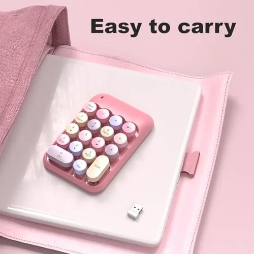 Another view of the MOFII Wireless Number Pads - Pink Numeric Keypad 18 Keys