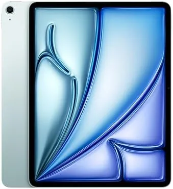 The Apple iPad Air 13-inch M2 in Blue showing its large display and flat edges
