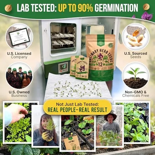 Close look at the 12 Culinary Herbs Seeds Variety Pack - 7,355+ Heirloom, Non-GMO build quality