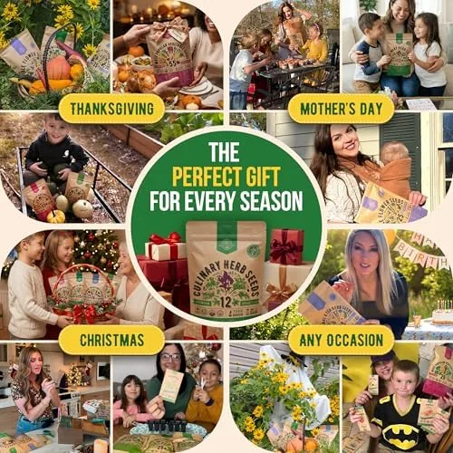 The 12 Culinary Herbs Seeds Variety Pack - 7,355+ Heirloom, Non-GMO compared in context