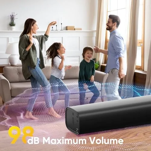 The sound bar connected to a TV with the Fire TV remote controlling volume