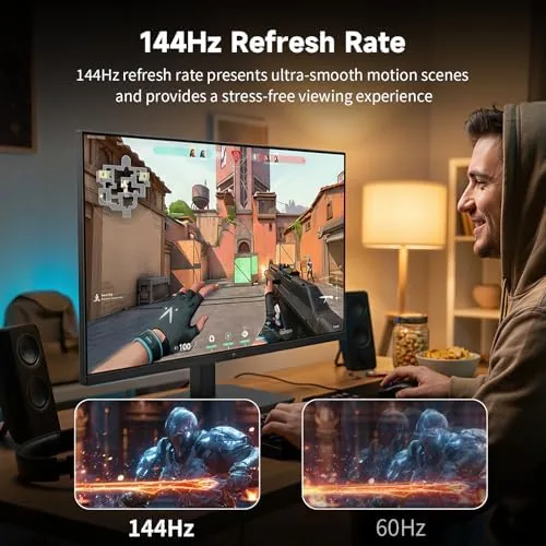A fast shooter running smoothly on the monitor with adaptive sync enabled