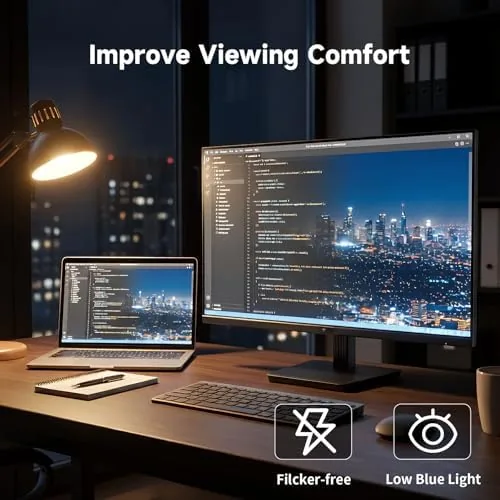 The KTC QHD monitor compared with a 1080p monitor and a 4K monitor
