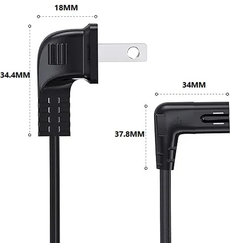 Detail shot of the 6ft Universal TV Power Cord Compatible with Amazon Fire TV features