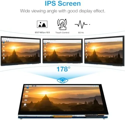 The Hosyond 7 Inch Touchscreen IPS DSI Display Compatible with Raspberry in real use