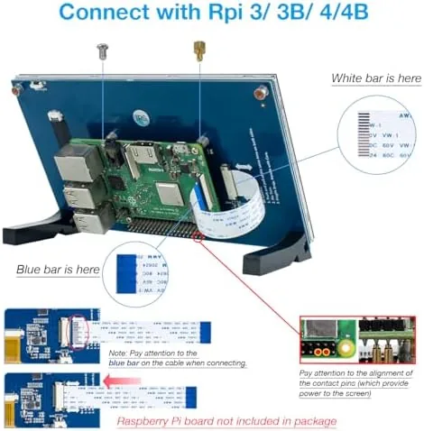 Another view of the Hosyond 7 Inch Touchscreen IPS DSI Display Compatible with Raspberry