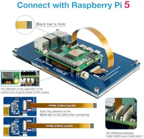 The Hosyond 7 Inch Touchscreen IPS DSI Display Compatible with Raspberry compared in context